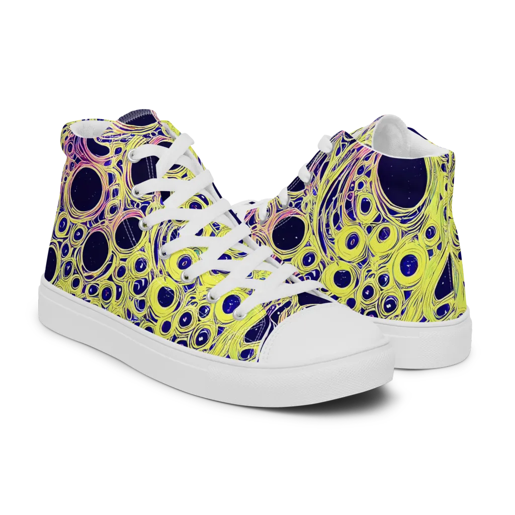 Solar Void on Men's High Top Canvas Shoes — Right