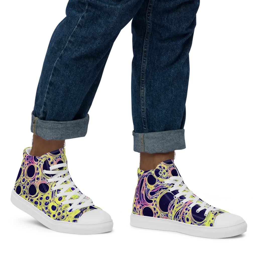 Solar Void on Men's High Top Canvas Shoes — Right