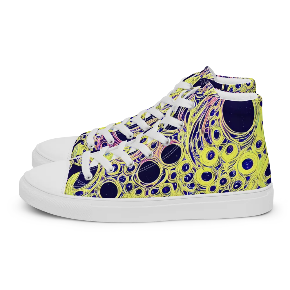 Solar Void on Women's High Top Canvas Shoes — Left
