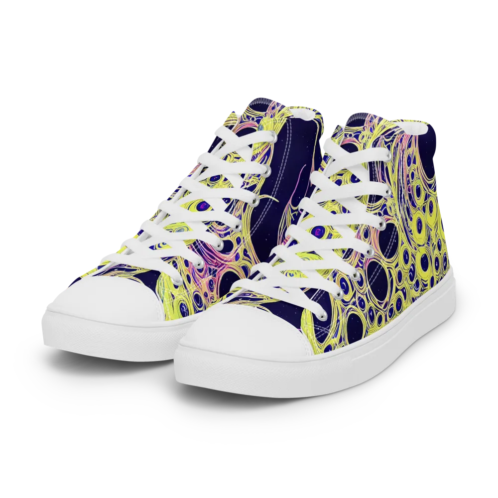 Solar Void on Women's High Top Canvas Shoes — Left Front