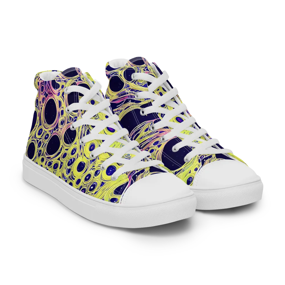 Solar Void on Women's High Top Canvas Shoes — Right Front