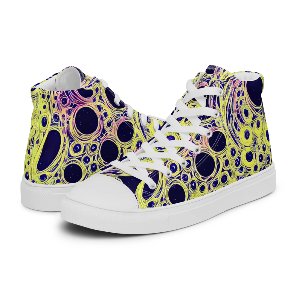 Solar Void on Women's High Top Canvas Shoes — Left