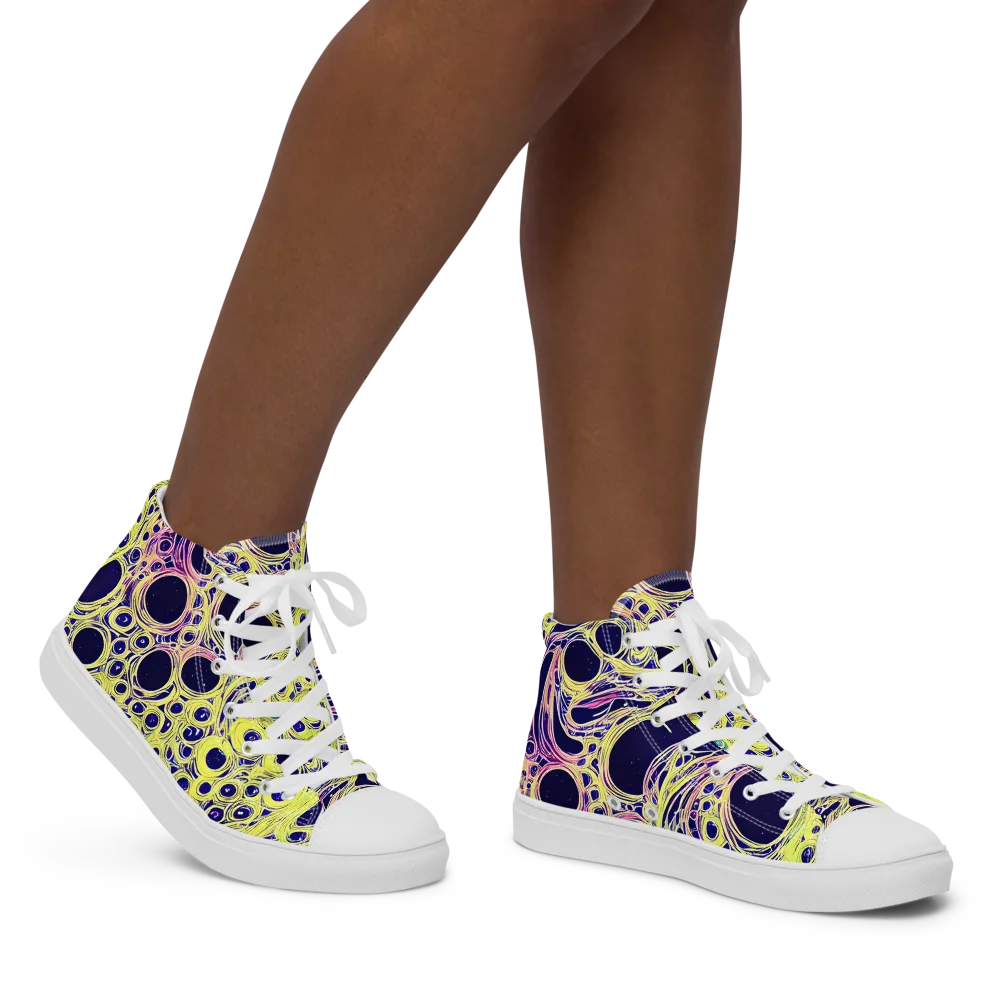 Solar Void on Women's High Top Canvas Shoes — Right