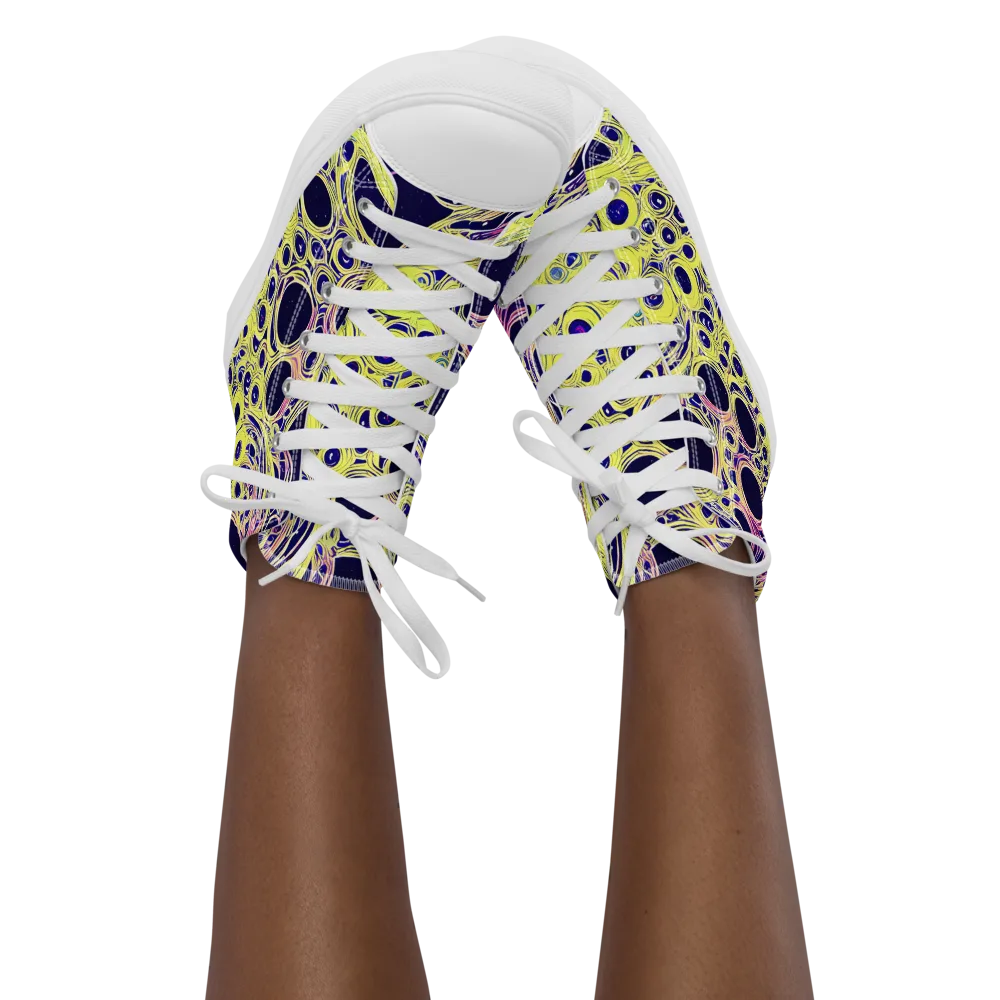 Solar Void on Women's High Top Canvas Shoes — Front