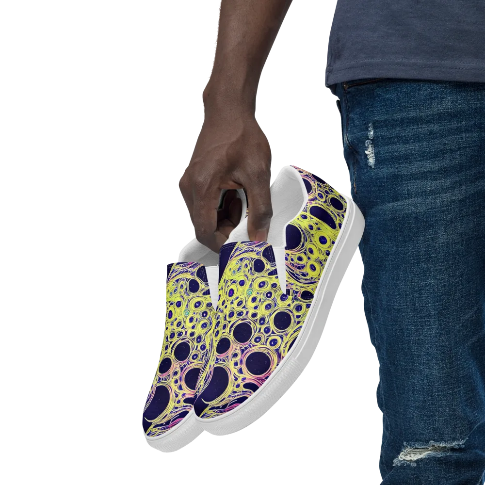 Solar Void on Men's Slip-On Canvas Shoes — Left Front