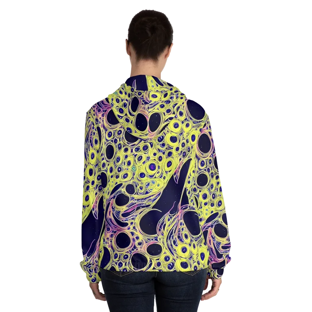 Solar Void on Women's Full-Zip Hoodie — Back On Person