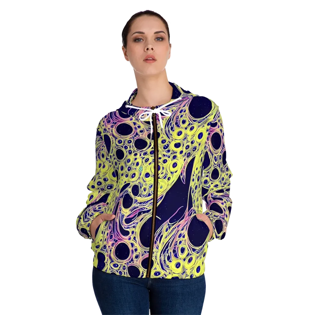 Solar Void on Women's Full-Zip Hoodie — Front On Person