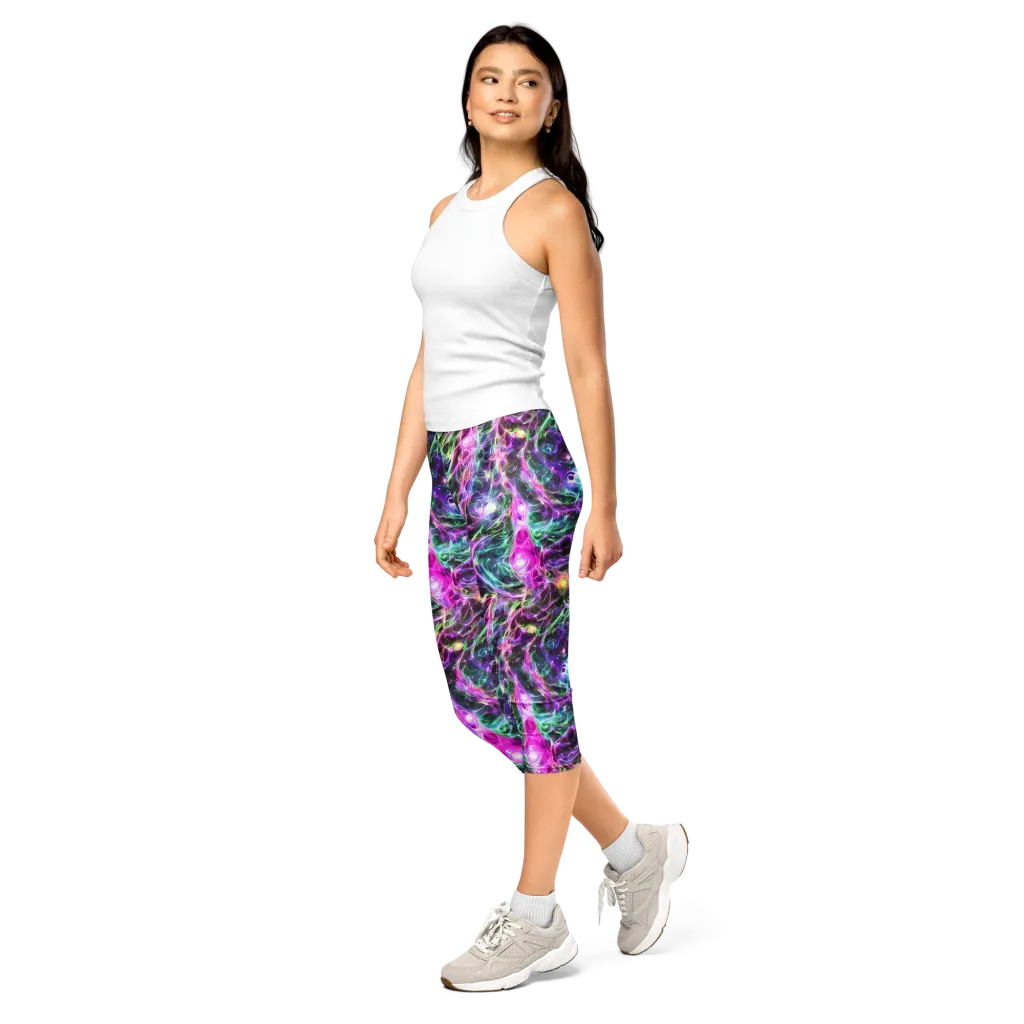 Amethyst Storm on Capri Leggings — Left Front