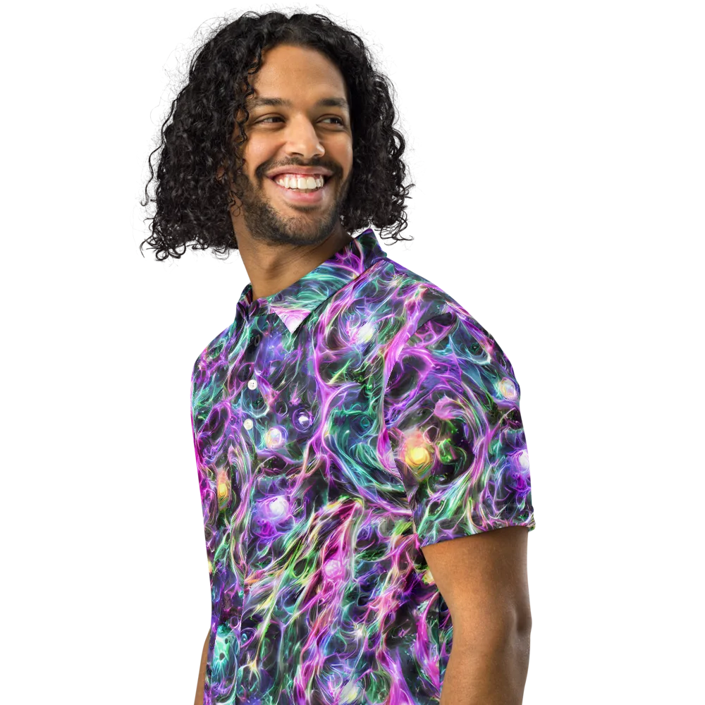Amethyst Storm on Men's Slim Fit Polo Shirt — Left Front