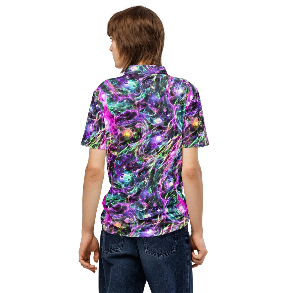 Amethyst Storm on Men's Slim Fit Polo Shirt — Back
