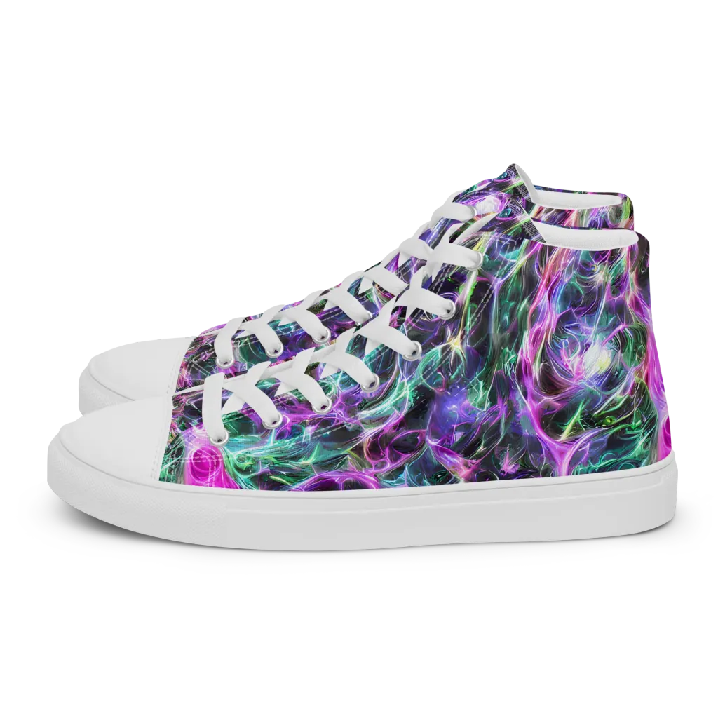 Amethyst Storm on Men's High Top Canvas Shoes — Left