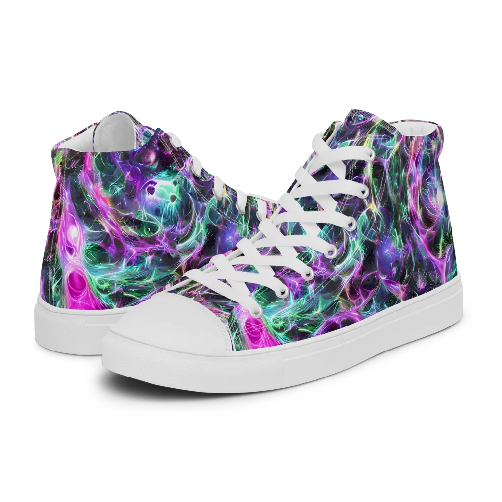 Amethyst Storm on Men's High Top Canvas Shoes — Left