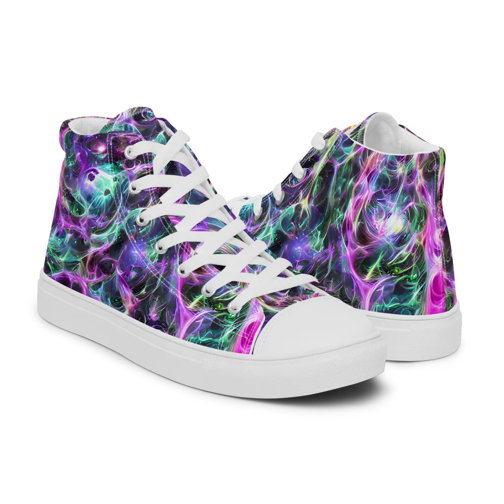 Amethyst Storm on Men's High Top Canvas Shoes — Right
