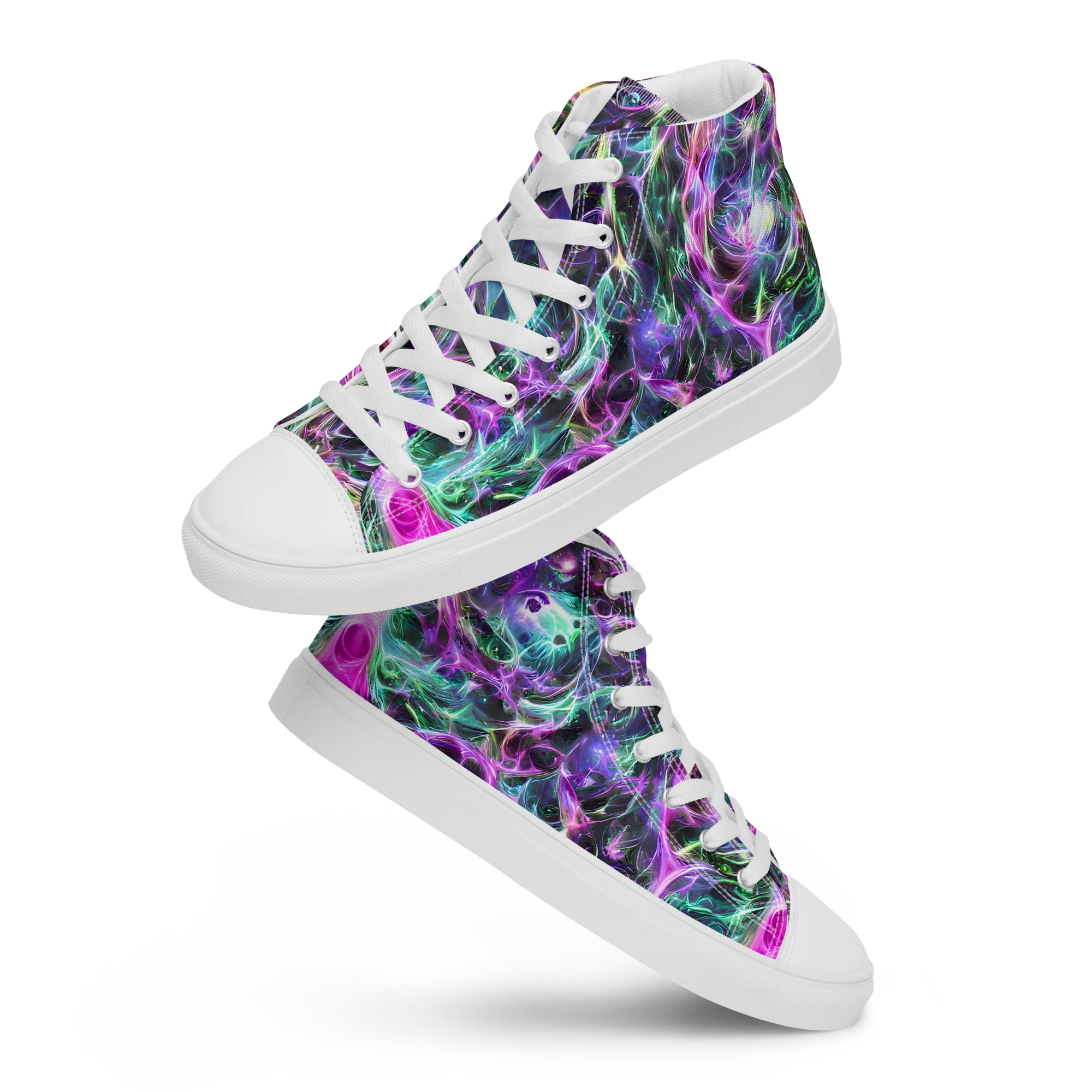 Amethyst Storm on Men's High Top Canvas Shoes — Front