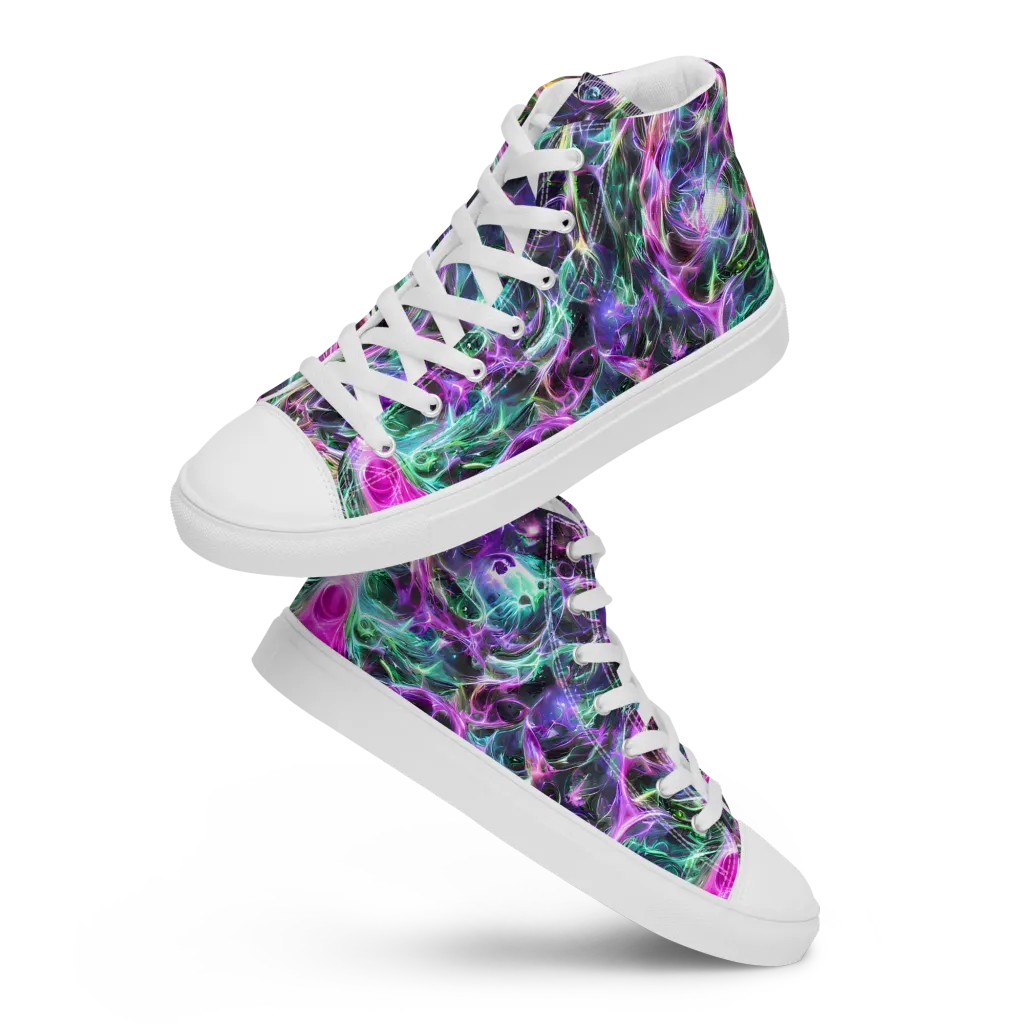Amethyst Storm on Men's High Top Canvas Shoes — Front