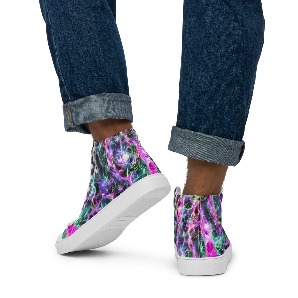Amethyst Storm on Men's High Top Canvas Shoes — Back