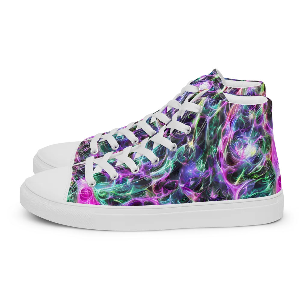 Amethyst Storm on Women's High Top Canvas Shoes — Left