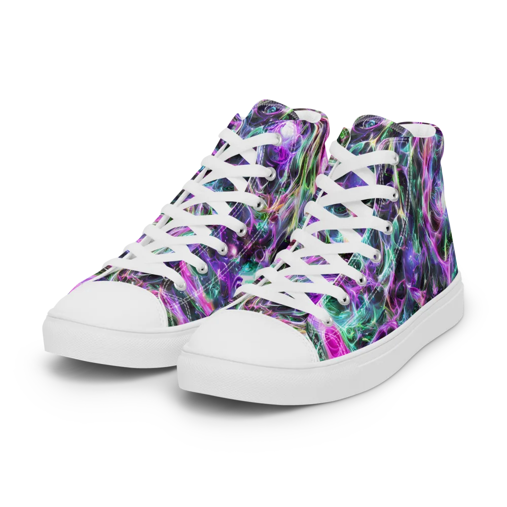 Amethyst Storm on Women's High Top Canvas Shoes — Left Front