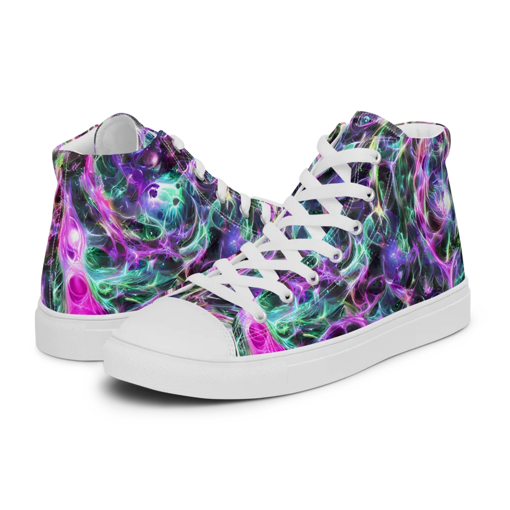 Amethyst Storm on Women's High Top Canvas Shoes — Left