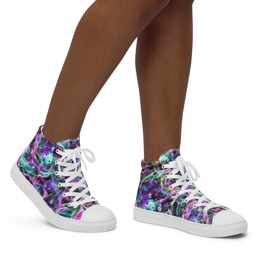Amethyst Storm on Women's High Top Canvas Shoes — Right