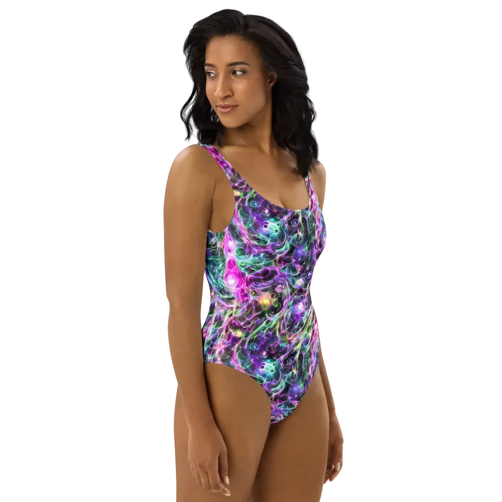 Amethyst Storm on One-Piece Swimsuit — Right