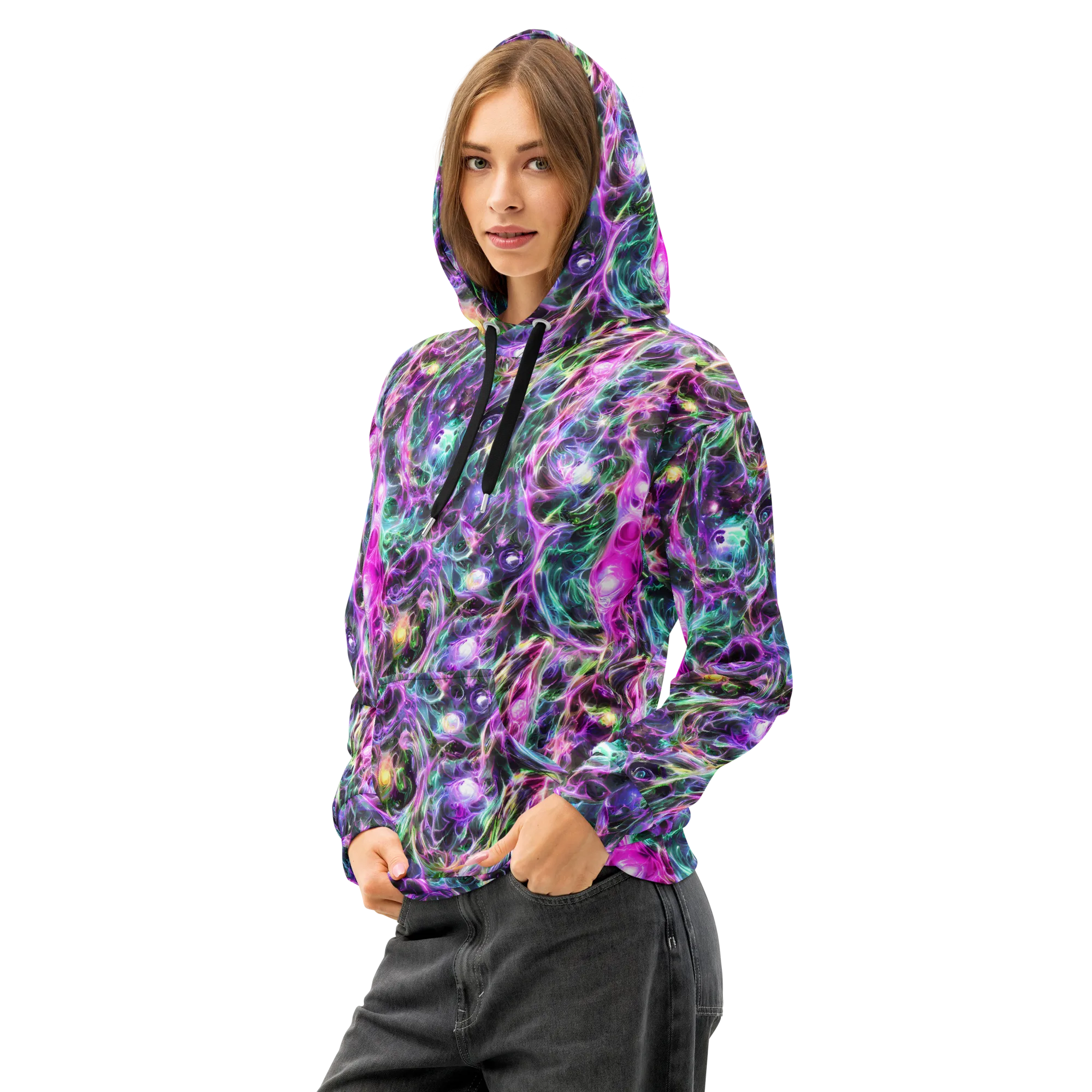 Amethyst Storm on Cotton Hoodie — Left Front