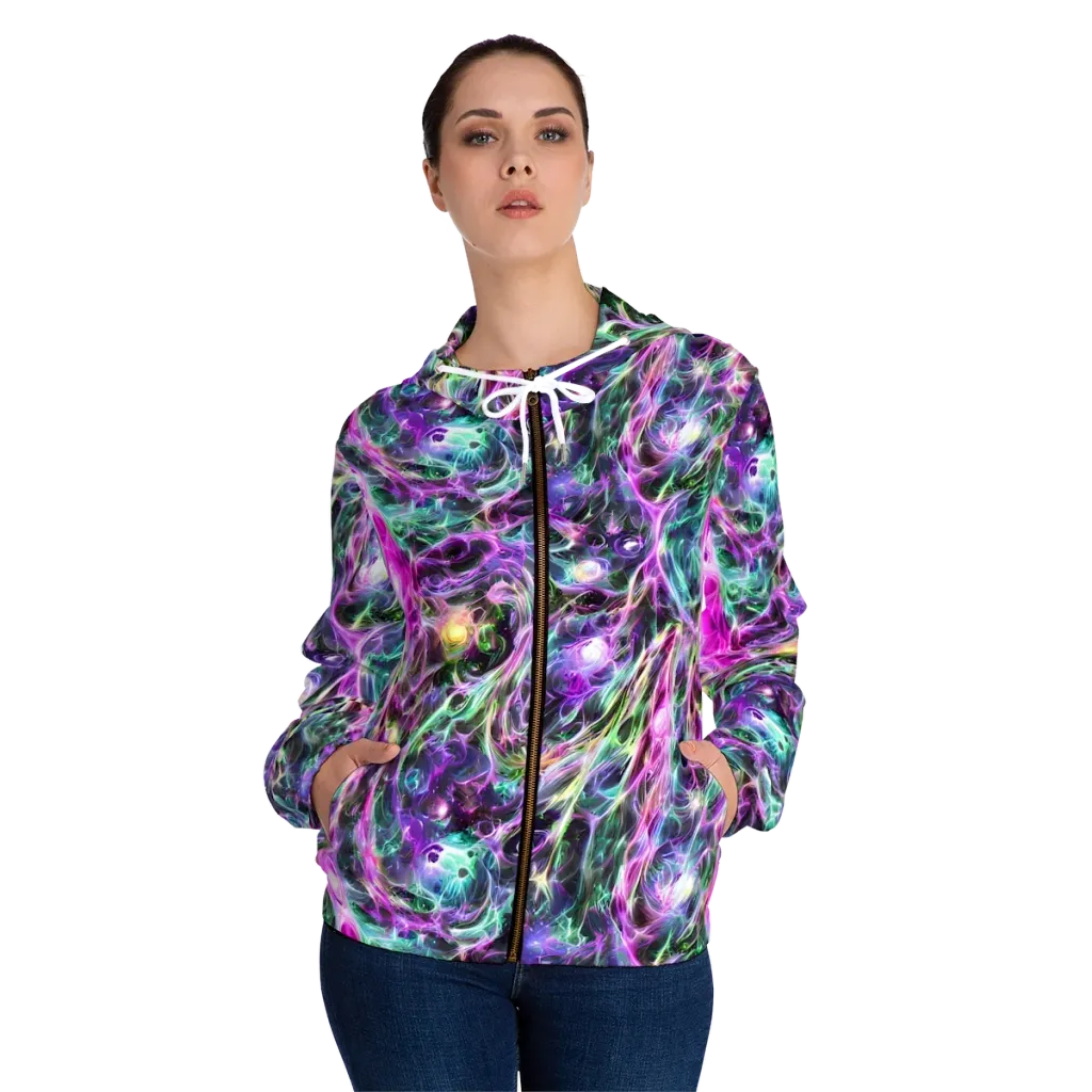 Amethyst Storm on Women's Full-Zip Hoodie — Front On Person