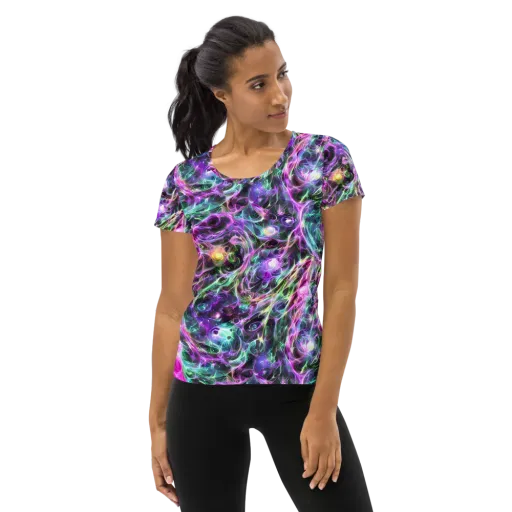 Amethyst Storm on a Women's Athletic T-Shirt