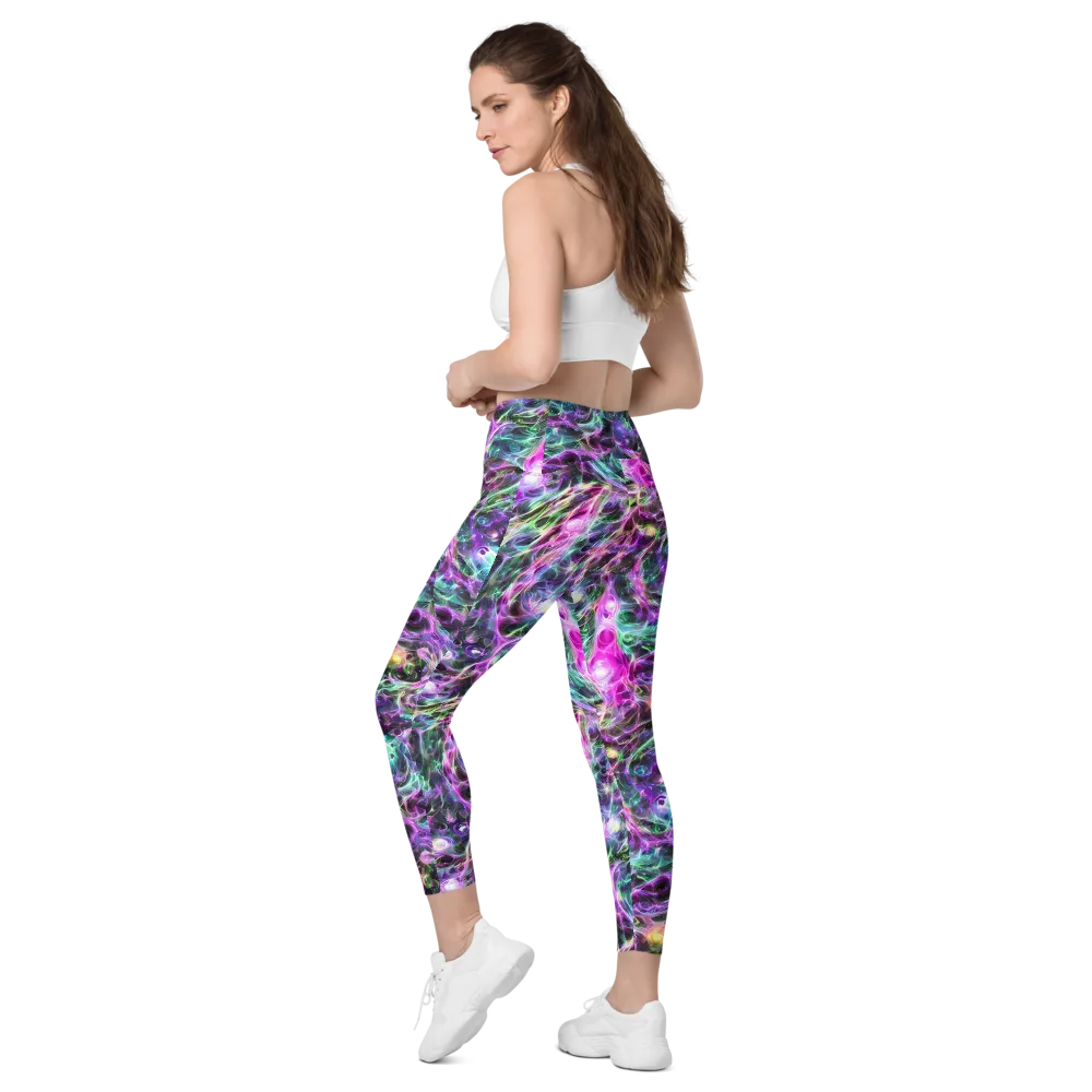 Amethyst Storm on Leggings with Pockets — Left Back