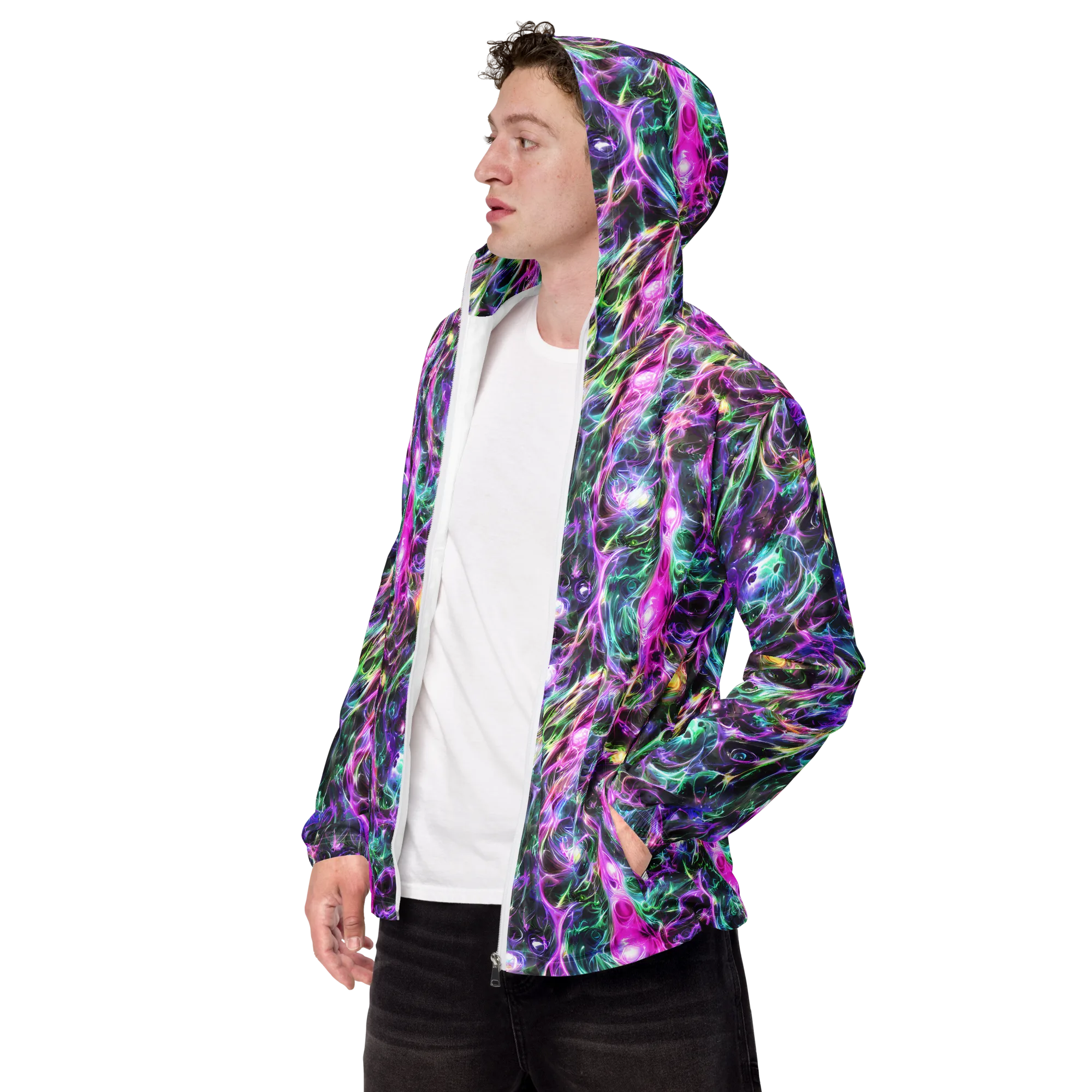 Amethyst Storm on Men's Windbreaker — Left Front