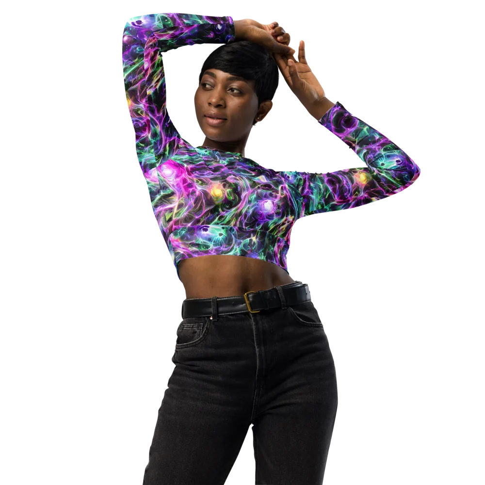 Amethyst Storm on Long Sleeve Crop Top — Front