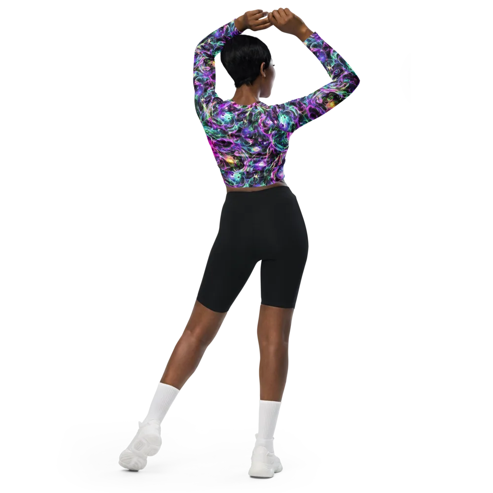 Amethyst Storm on Long Sleeve Crop Top — Back