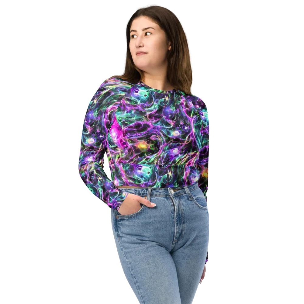 Amethyst Storm on Long Sleeve Crop Top — Front