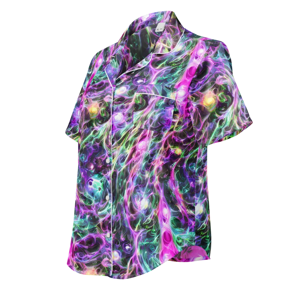 Amethyst Storm on Women's Short Sleeve Pajama Top — Left Front