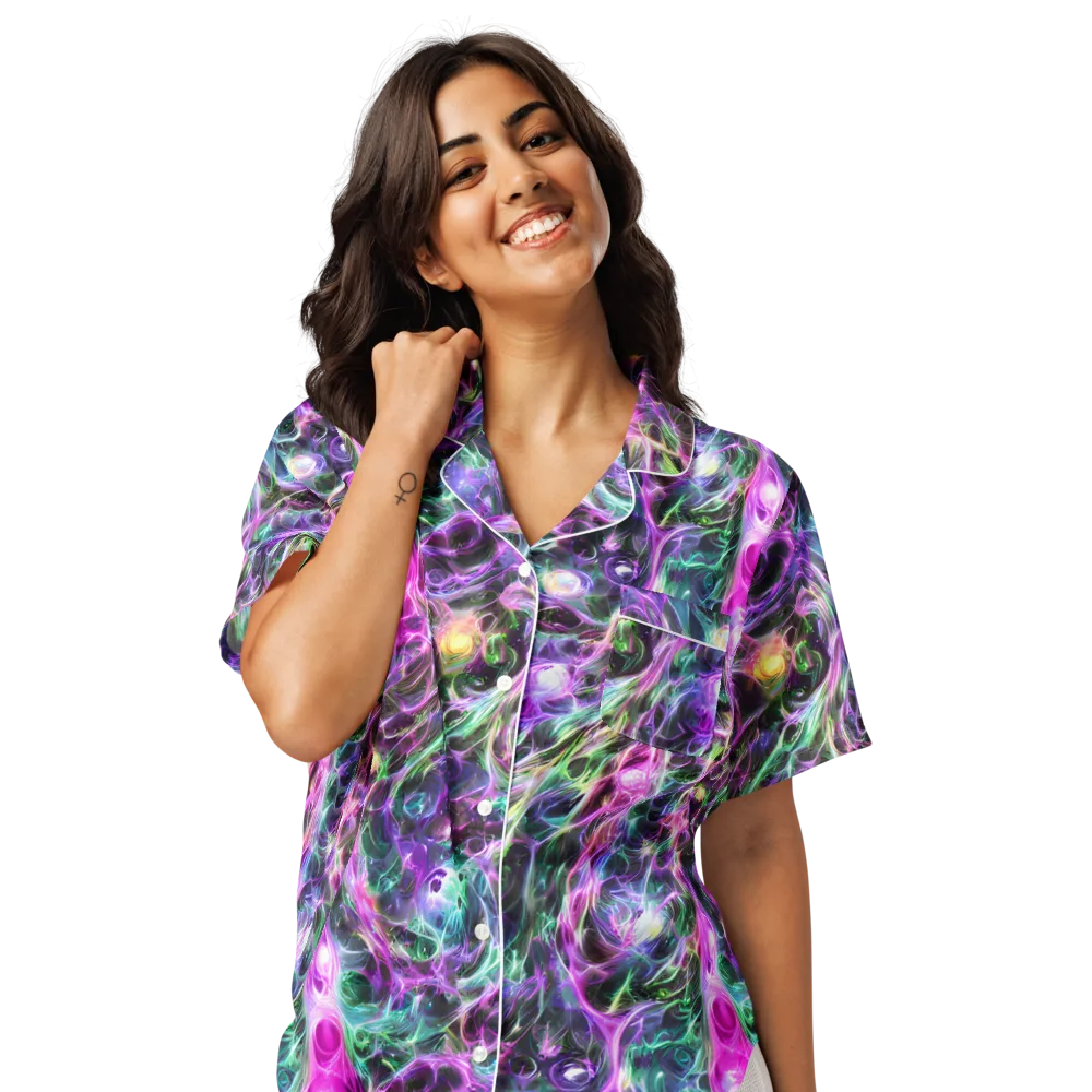 Amethyst Storm on Women's Short Sleeve Pajama Top — Front
