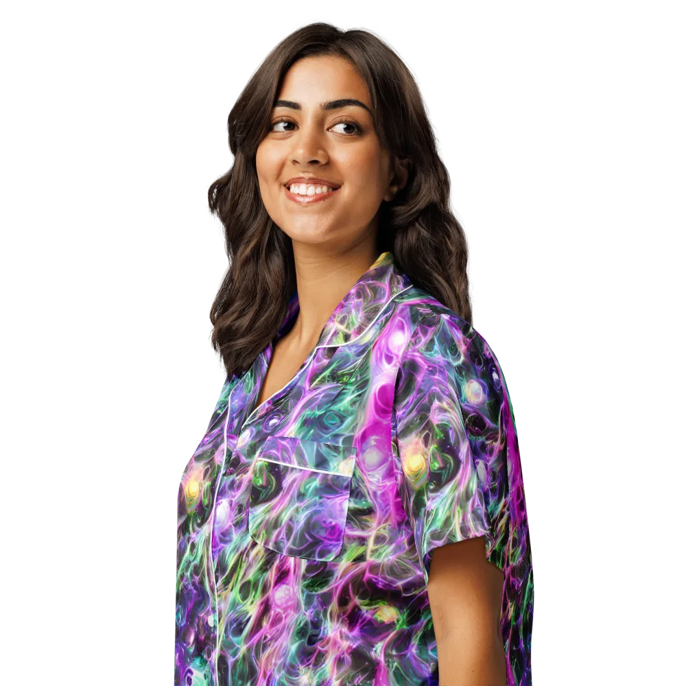 Amethyst Storm on Women's Short Sleeve Pajama Top — Left Front