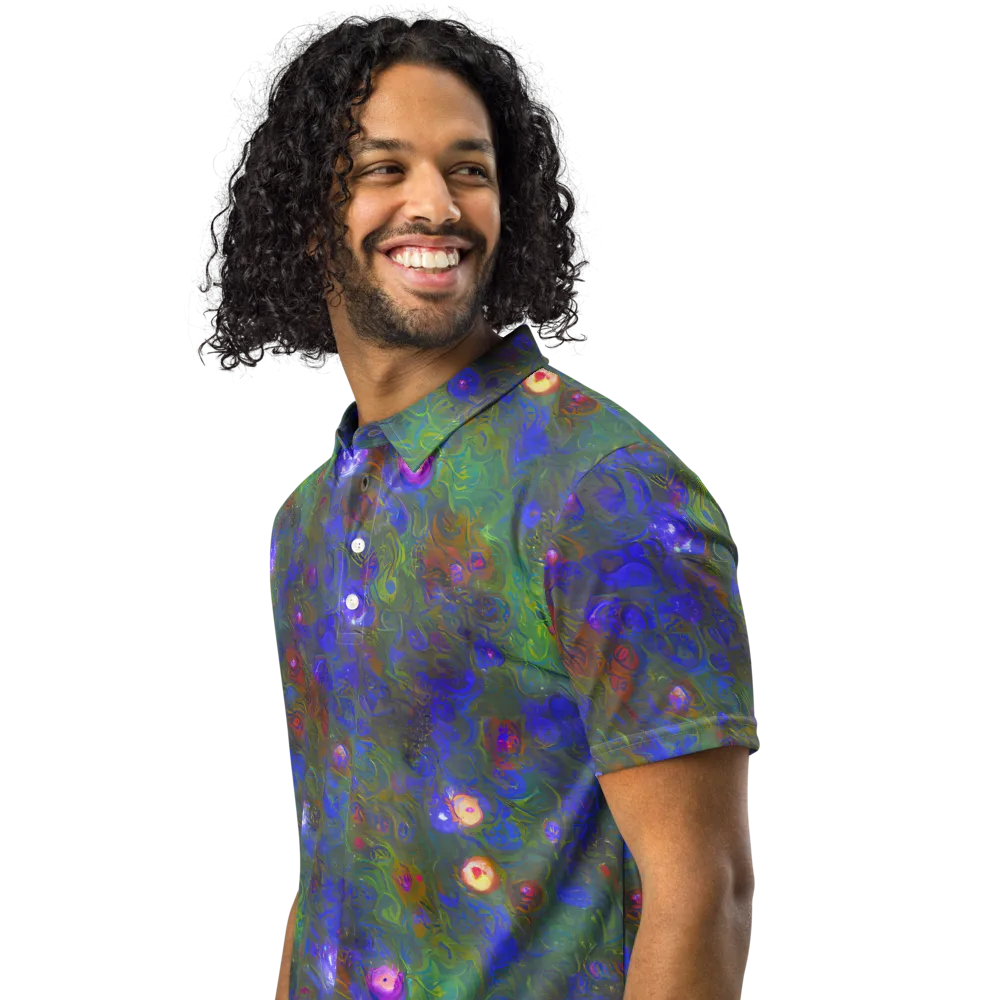 Mystic Reef on Men's Slim Fit Polo Shirt — Left Front