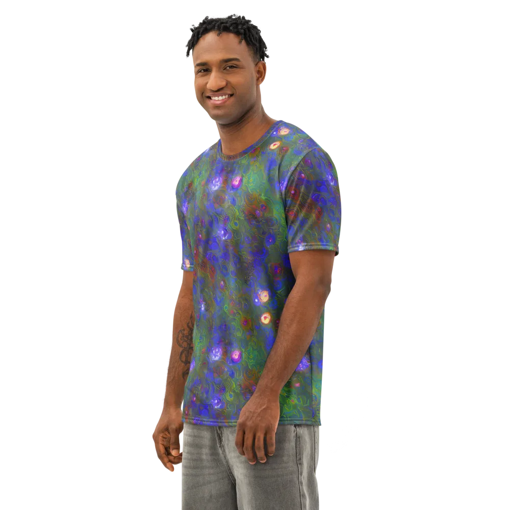 Mystic Reef on Men's Cotton Crew Neck T-Shirt — Left Front