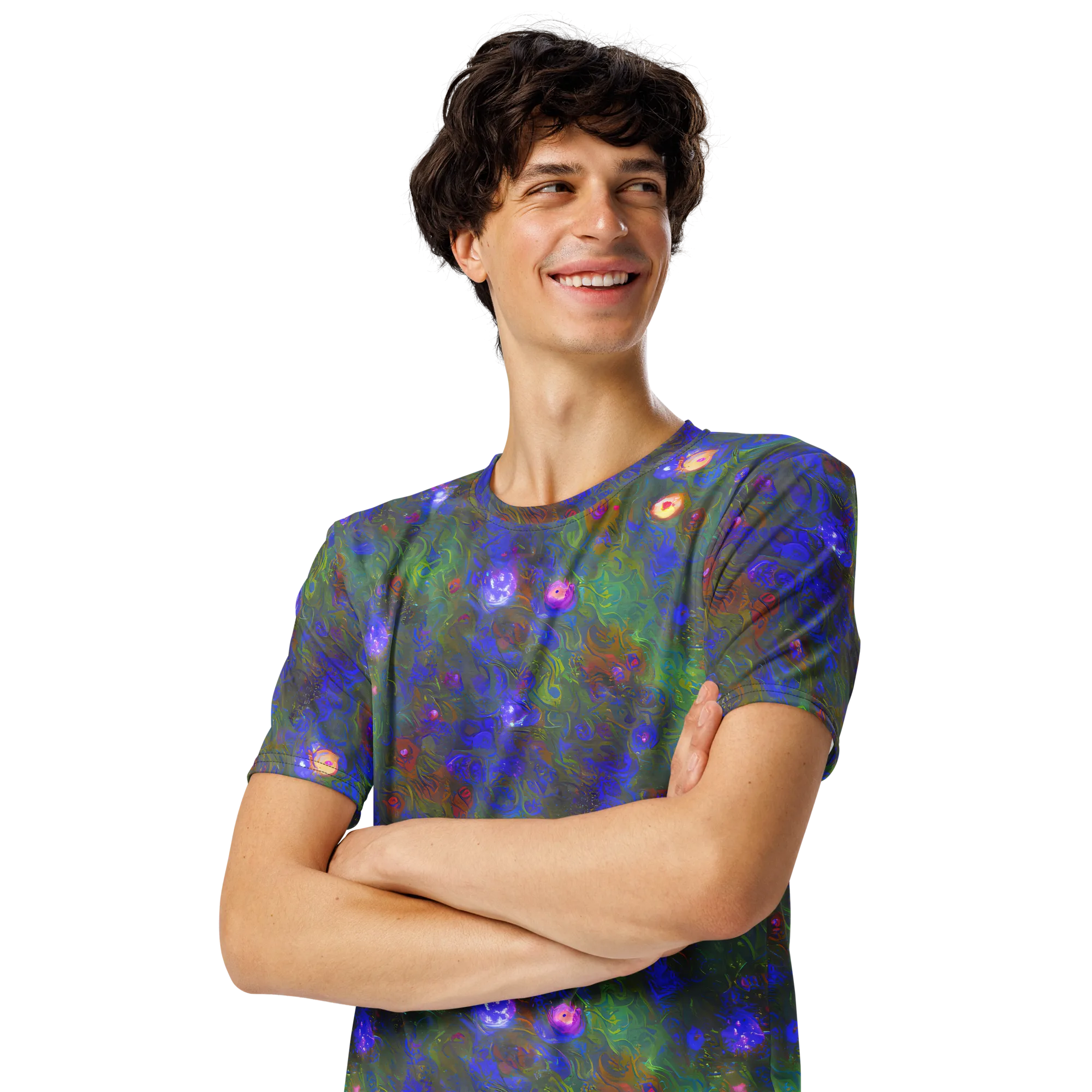Mystic Reef on Men's Crew Neck T-Shirt — Left Front
