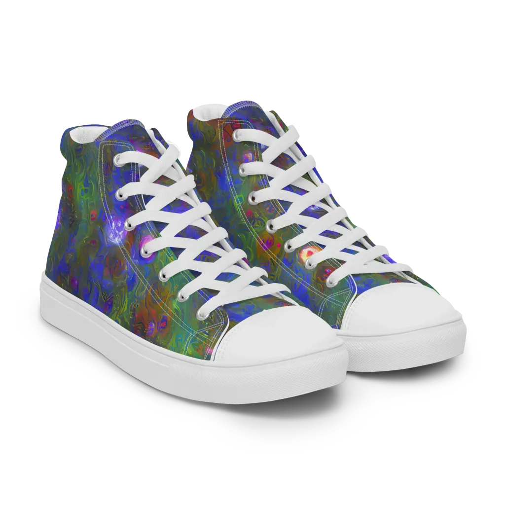 Mystic Reef on Men's High Top Canvas Shoes — Right Front