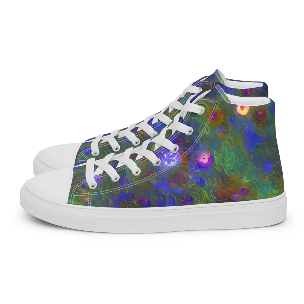 Mystic Reef on Men's High Top Canvas Shoes — Left