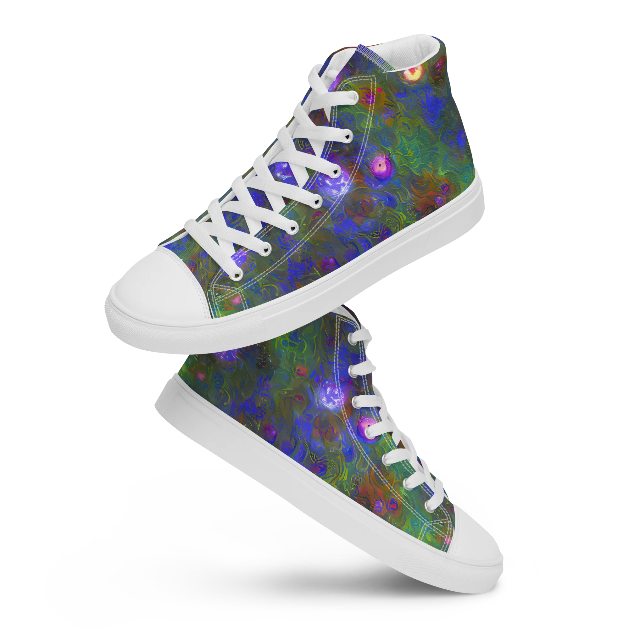 Mystic Reef on Men's High Top Canvas Shoes — Front