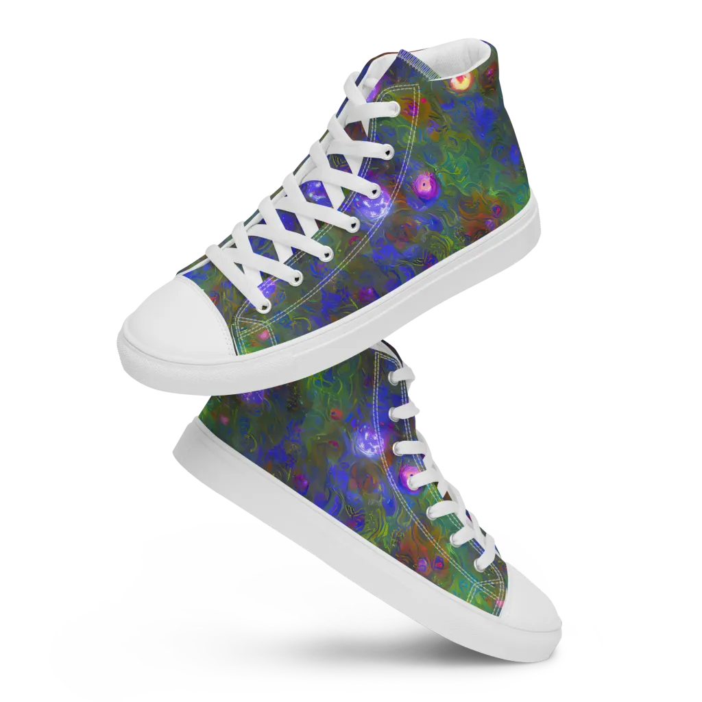Mystic Reef on Men's High Top Canvas Shoes — Front
