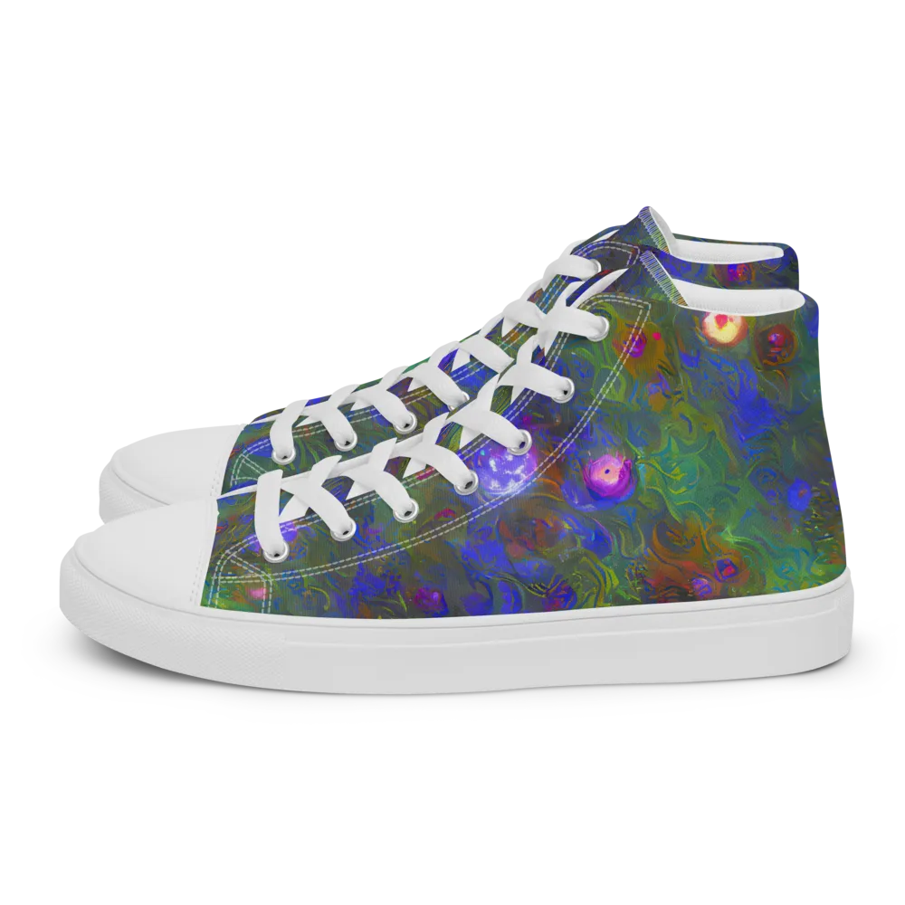 Mystic Reef on Women's High Top Canvas Shoes — Left