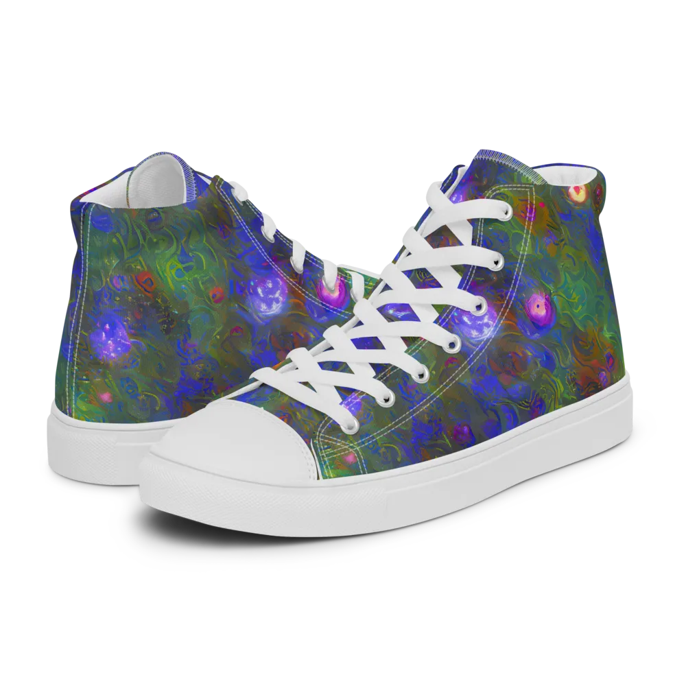 Mystic Reef on Women's High Top Canvas Shoes — Left