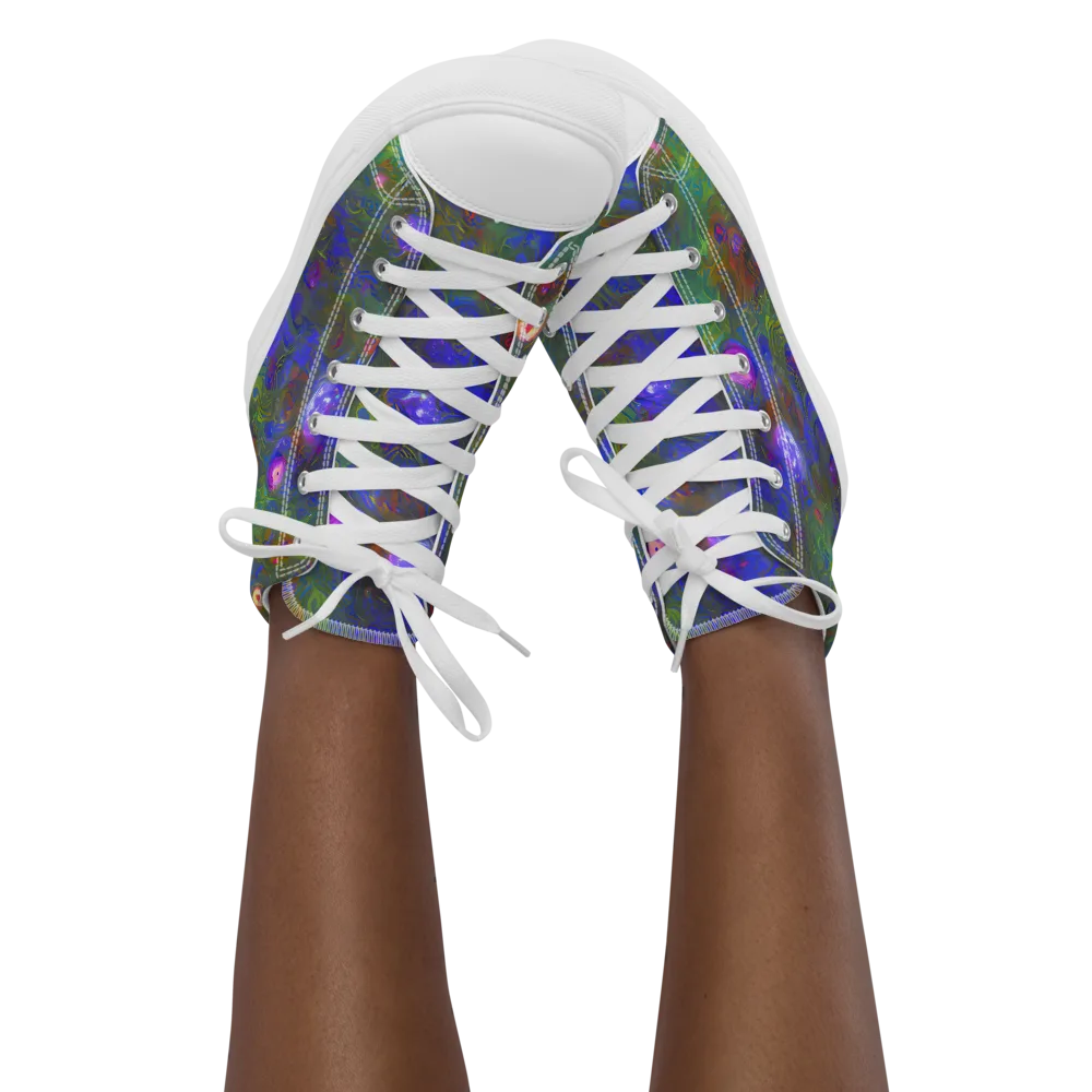 Mystic Reef on Women's High Top Canvas Shoes — Front