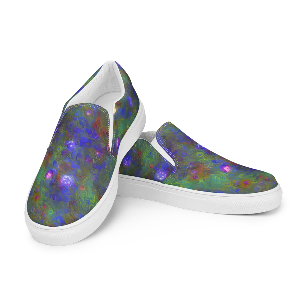 Mystic Reef on Men's Slip-On Canvas Shoes — Left Front
