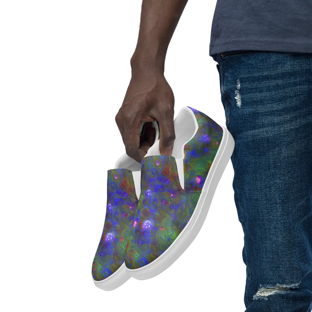 Mystic Reef on Men's Slip-On Canvas Shoes — Left Front