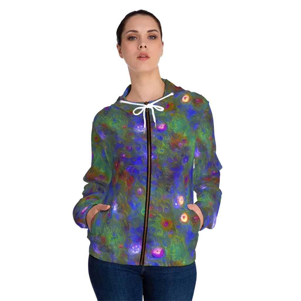 Mystic Reef on Women's Full-Zip Hoodie — Front On Person