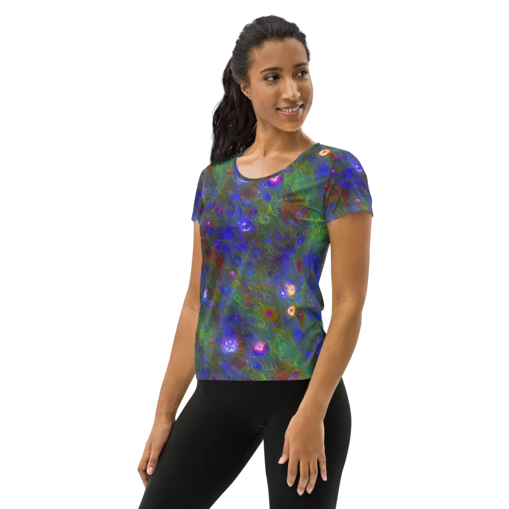 Mystic Reef on Women's Athletic T-Shirt — Left